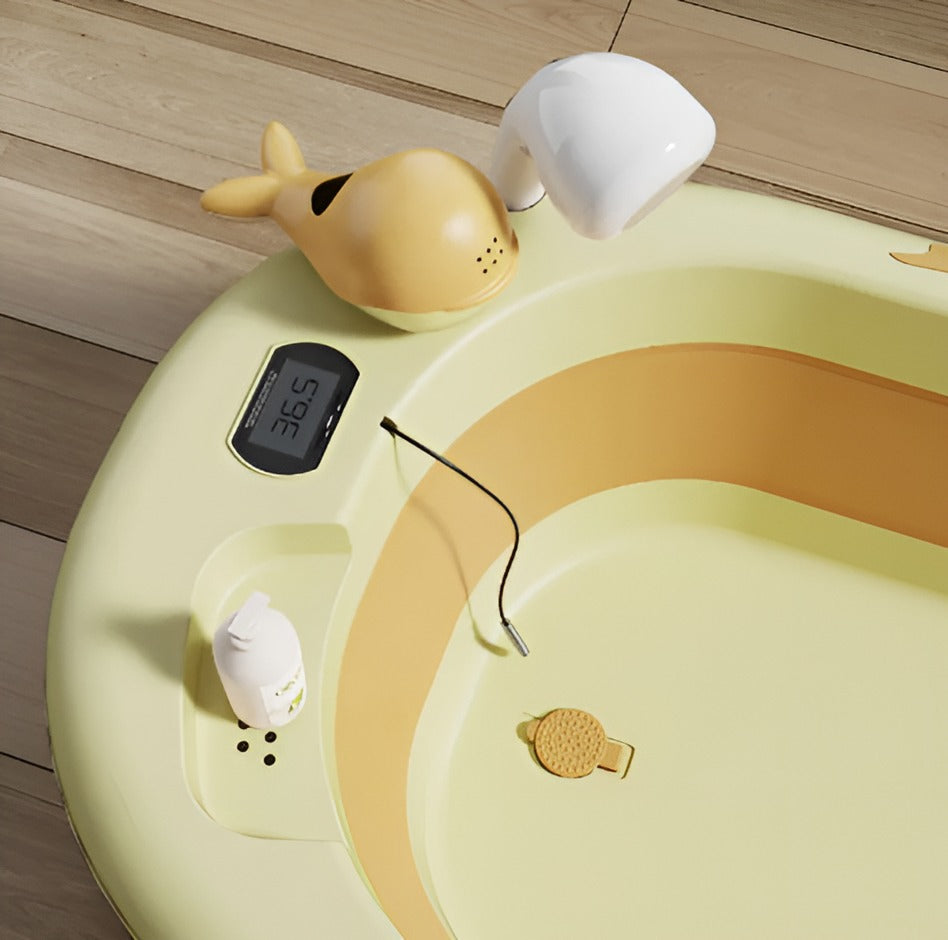 BAÑERA PLEGABLE PARA BEBES Y NIÑOS CON TERMOMETRO|| ⚡COJIN GRATIS SOLO HOY ⚡