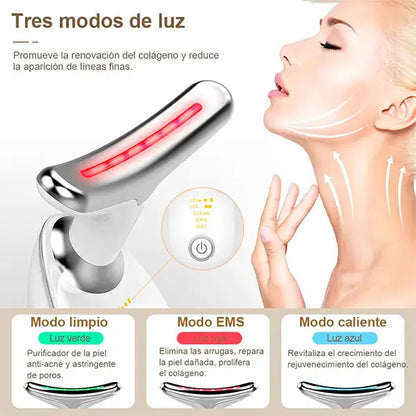 Masajeador Facial LED con Vibración - Rejuvenated Skin®|| Recargable USB🔋