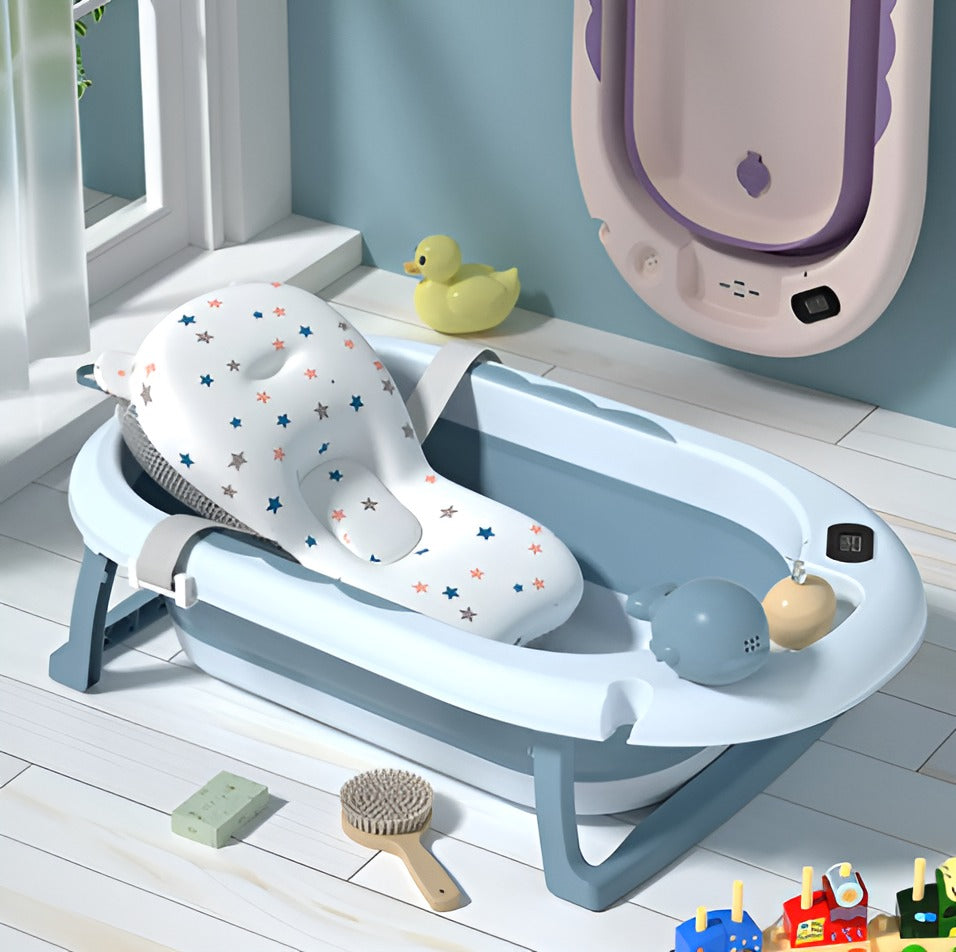 BAÑERA PLEGABLE PARA BEBES Y NIÑOS CON TERMOMETRO|| ⚡COJIN GRATIS SOLO HOY ⚡