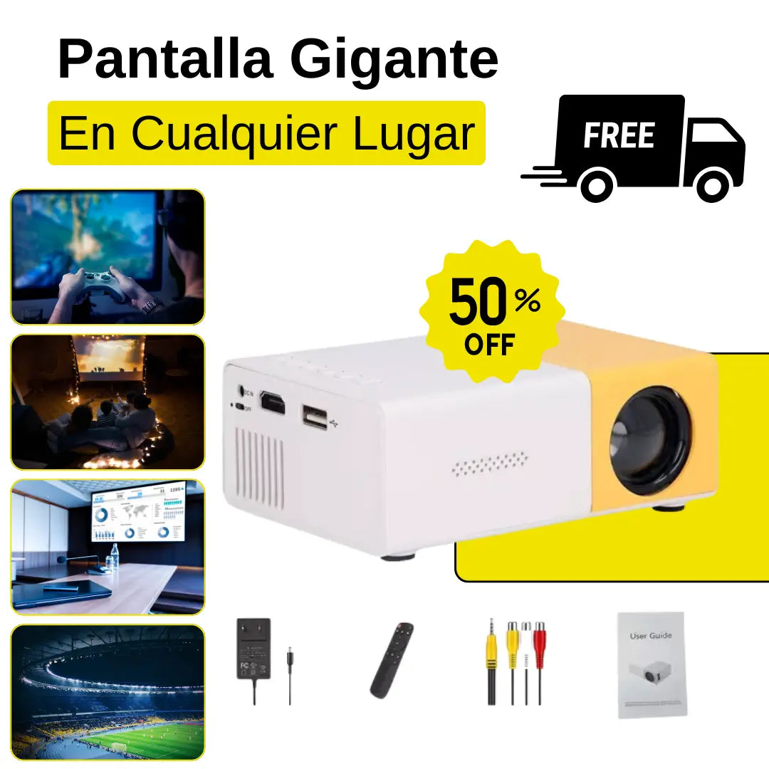 Mini Proyector Portátil, Vive la Experiencia del cine en casa!
