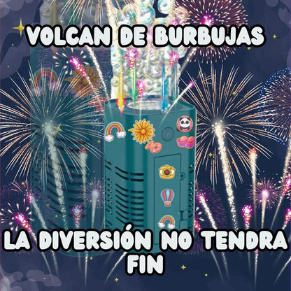 VOLCÁN DE BURBUJAS 🫧Con Efectos de Sonido de Juegos Artificiales y Luces Led 🎆