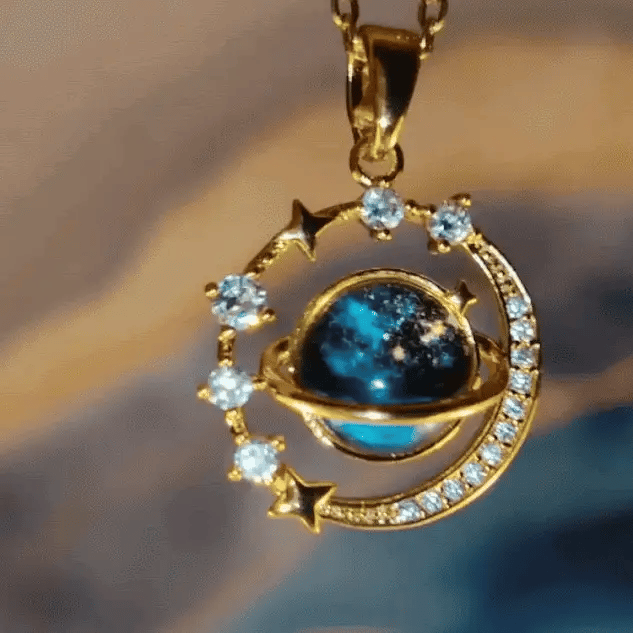 COLLAR SATURNO EN ACERO INOXIDABLE - Ideal Para Tu Amor Leal e Inquebrantable || BOLSA DE REGALO GRATIS 🎁