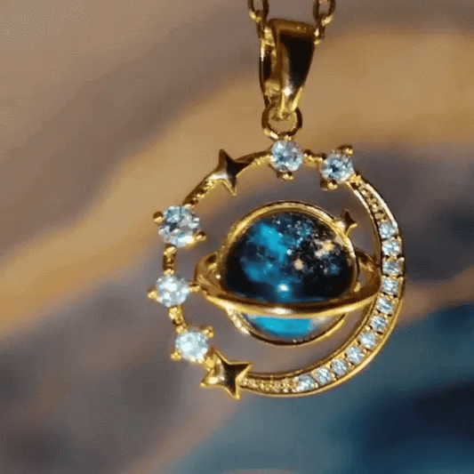 COLLAR SATURNO EN ACERO INOXIDABLE - Ideal Para Tu Amor Leal e Inquebrantable || BOLSA DE REGALO GRATIS 🎁