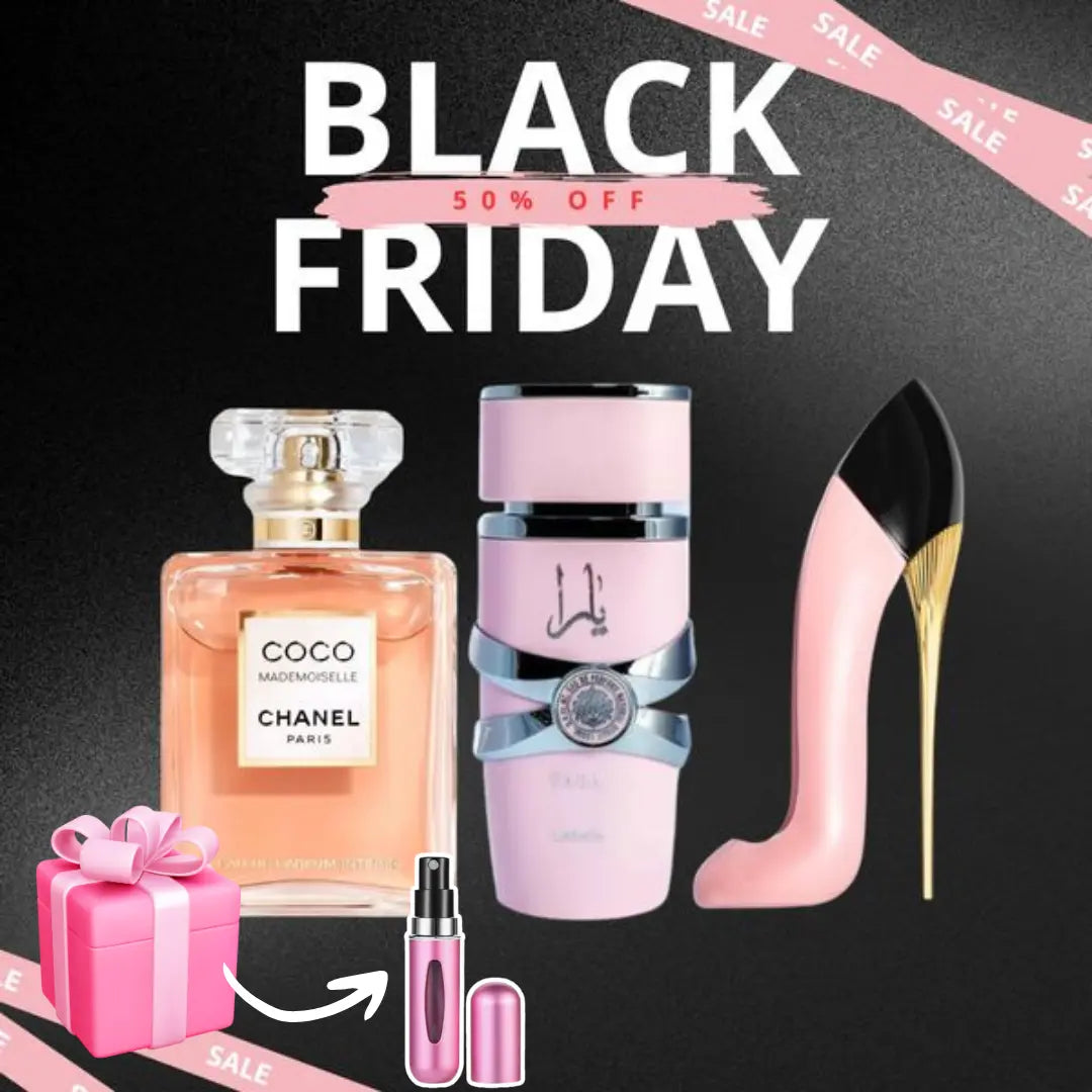 BLACK FRIDAY DE LUJO 3 PERFUMES ICÓNICOS: GOOD GIRL 80ML, YARA LATAFFA 100ML, COCO MADEMOISELLE 100ML