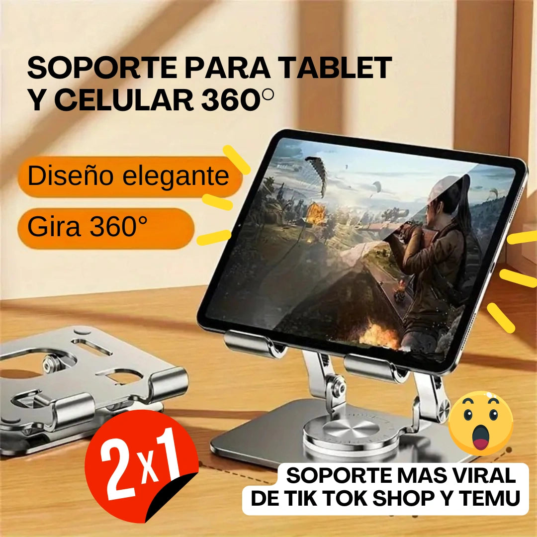 2X1 SOPORTE PARA TABLET Y CELULAR|| DE ALUMINIO| 360°