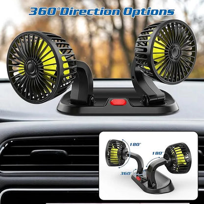 VENTILADOR 360°™ || MULTIUSOS ANTI-RUIDO  || GIRALO A CUALQUIER DIRECCION || USB -CIGARRERA|| OBSEQUIO ADHESIVOS 🎁