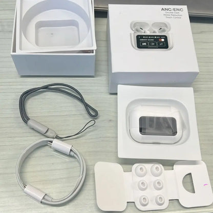 Airpods Pro 2 Con Pantalla Táctil|Cancelacion de ruido| Accesorio para colgarlo| OBSEQUIO HOY🎁 x3 Tres pares de tapones para los oídos