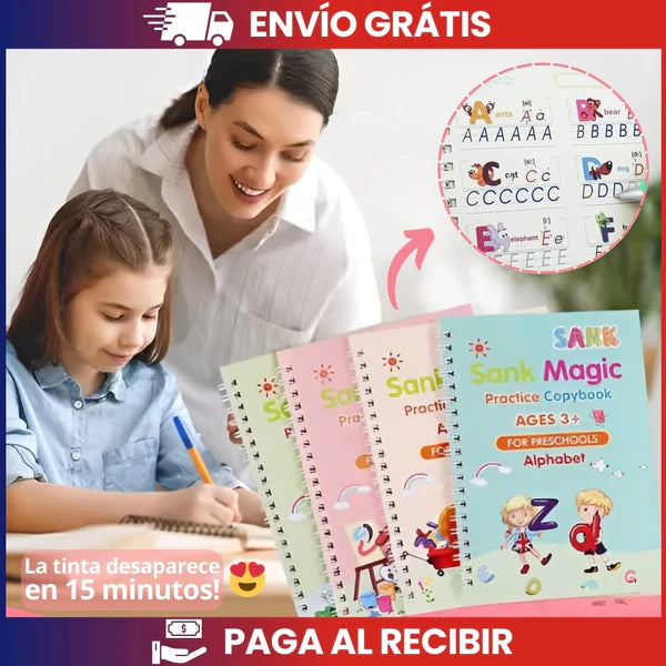 KIT DE ESCRITURA REUTILIZABLE MONTESSORI™ X 4|| 10 MINAS DE REPUESTO| CORRECTOR DEAGARRE🎁🎄